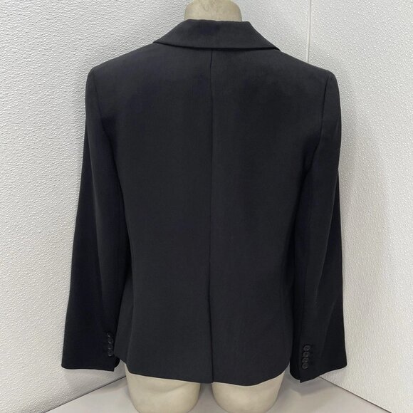 Argent Women's Schoolboy Textured Crepe Blazer – Size 14 – Black - Picture 3 of 6